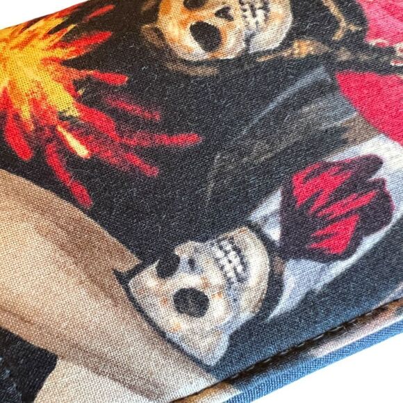 Día de los Muertos Day of The Dead Handmade Tri Fold Wallet - Picture 3 of 11